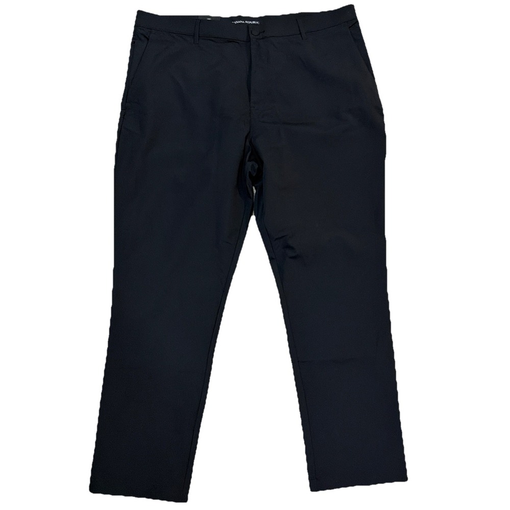 NWT Banana Republic Men's Flat Front Pants, Black, Size 40X30 Stretch
